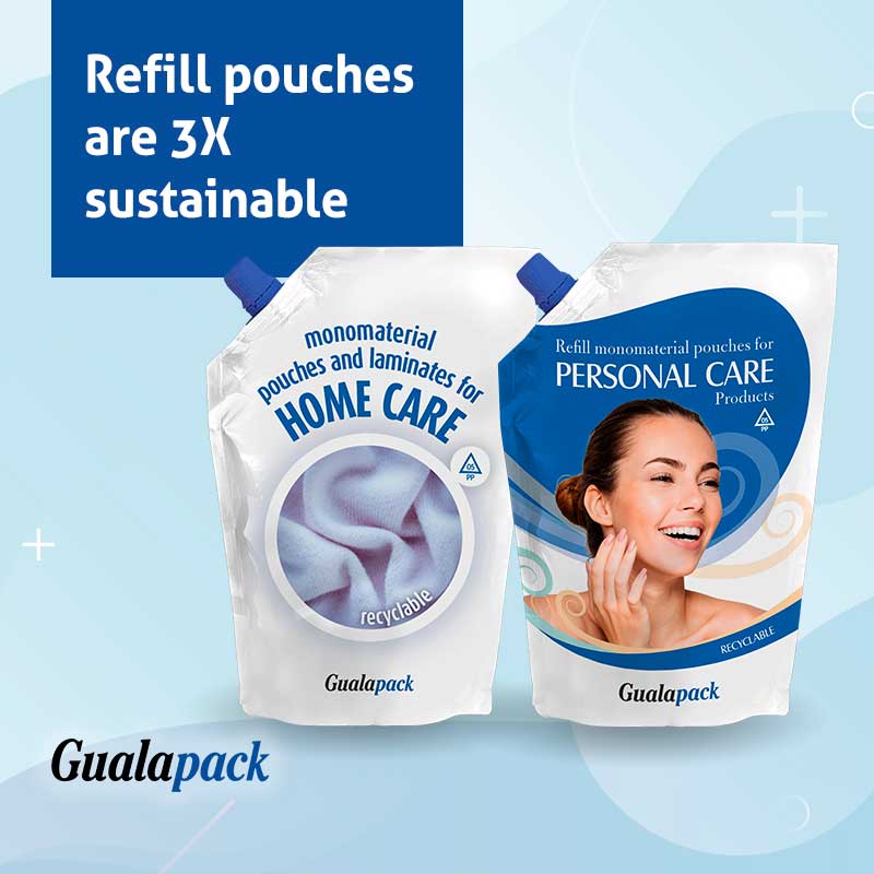 Refill pouches are 3X sustainable reduce, reuse... and now even 100